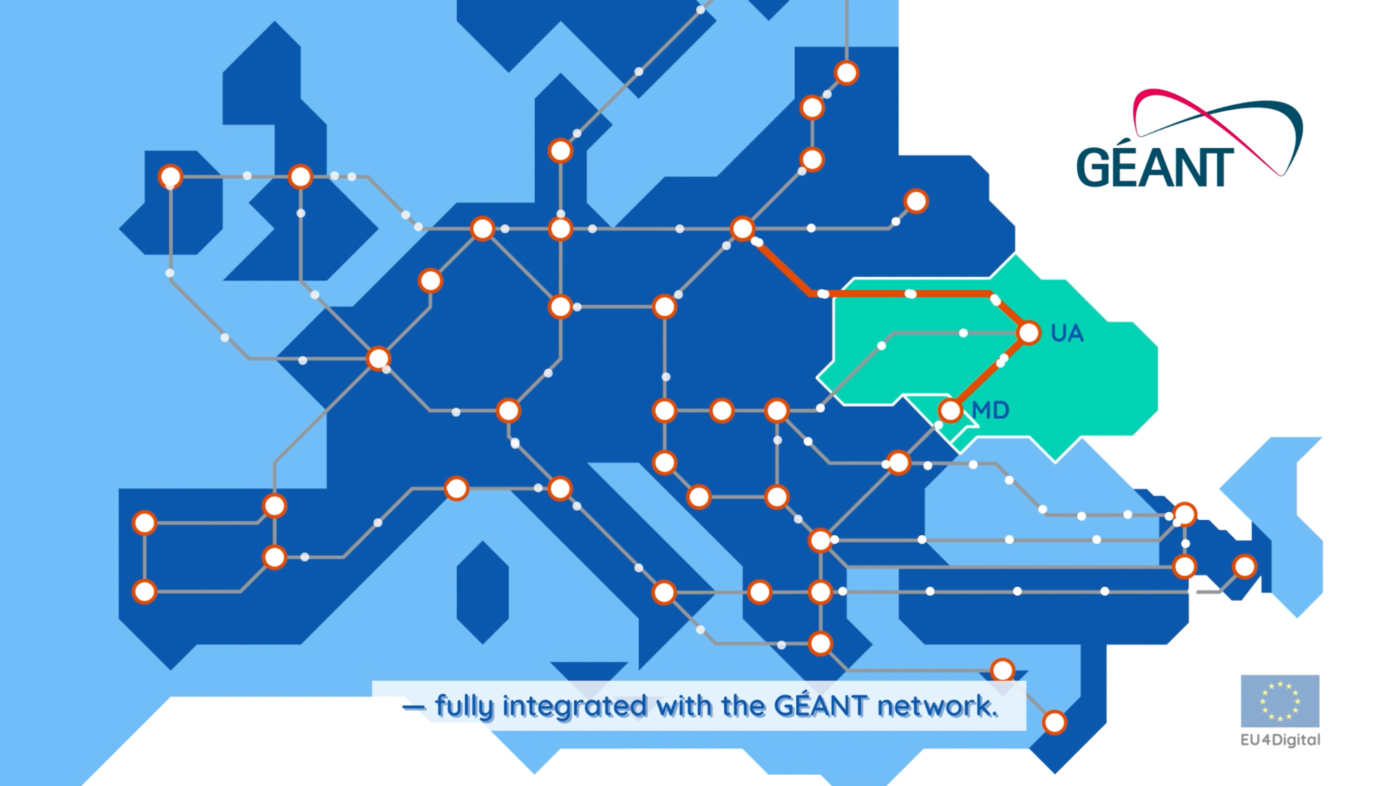 video screenshot of map and logo